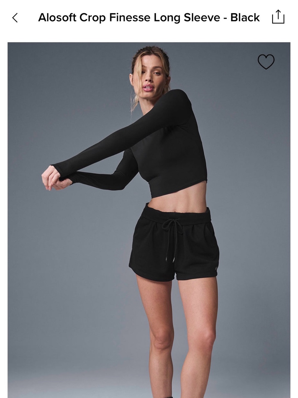 Alo - alosoft cropped finesse long sleeve